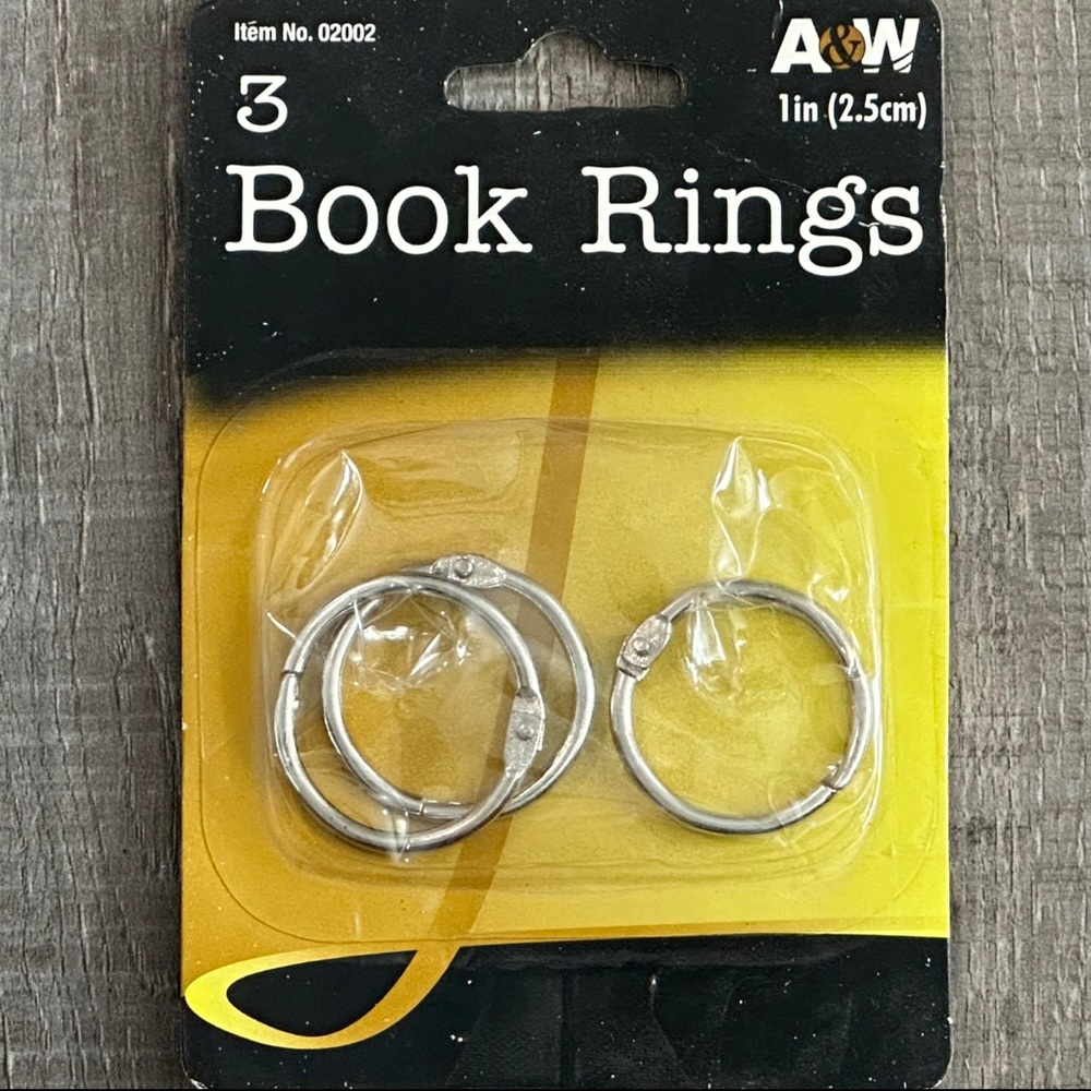 💞 New 3-Pack of 1” Book Rings